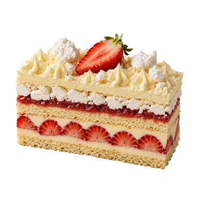 STRAWBERRY CLOUD PAVLOVA SLICE