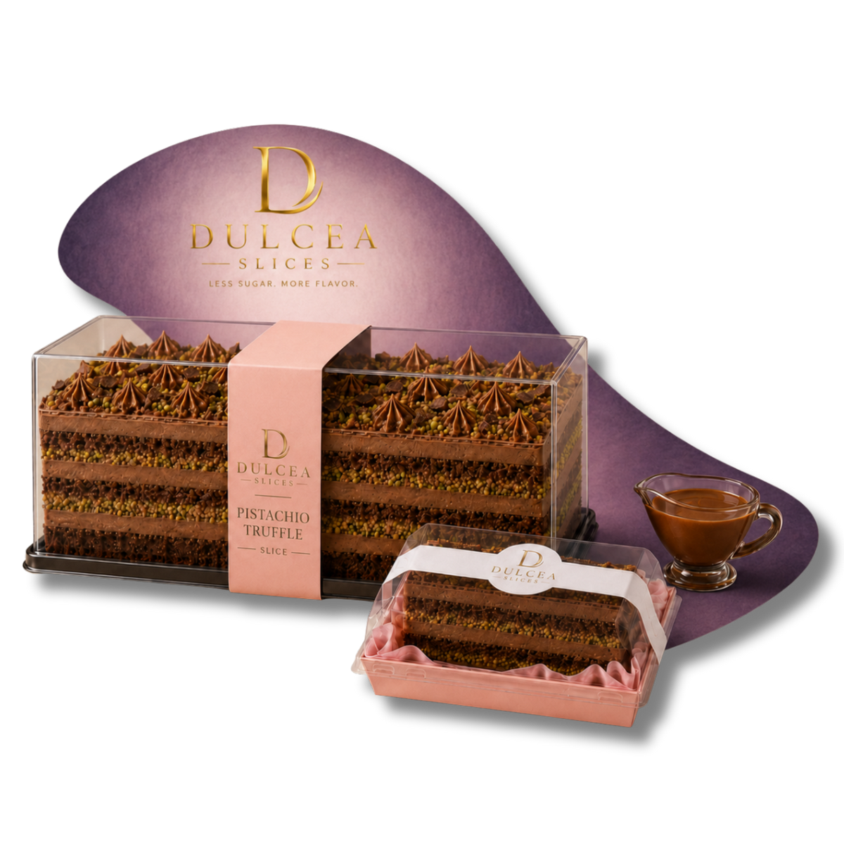Pistachio Truffle Cake Slice