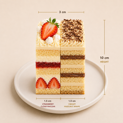 STRAWBERRY CLOUD PAVLOVA SLICE