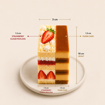 STRAWBERRY CLOUD PAVLOVA SLICE