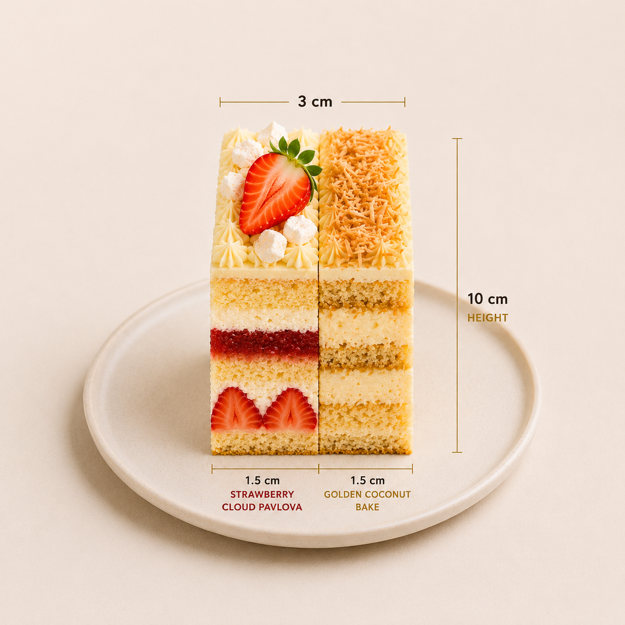 STRAWBERRY CLOUD PAVLOVA SLICE