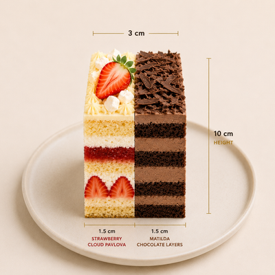 STRAWBERRY CLOUD PAVLOVA SLICE